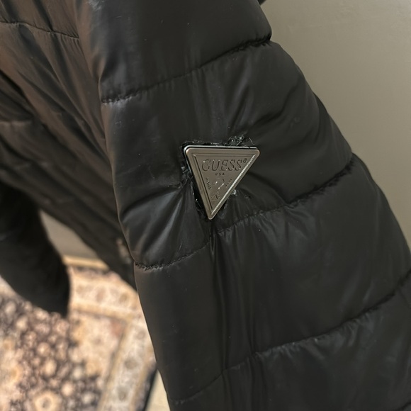 GUESS LONG PUFFER COAT BLACK - Picture 5 of 6